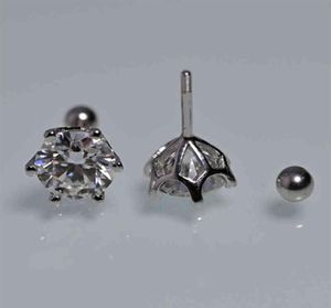 Smyoue 8mmColor 2 0 karat 100% Moissanite Studörhängen för kvinnor Skruvtråd öronstänger 925 Silver smycken passera diamant test225T6829919