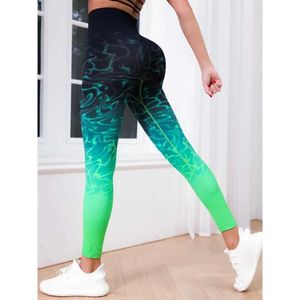 Kvinnors leggings kvinnor slipsar färgade leggings hög midja fashionabla löpande tryckta leggings fitness som kör träning leggings y240508