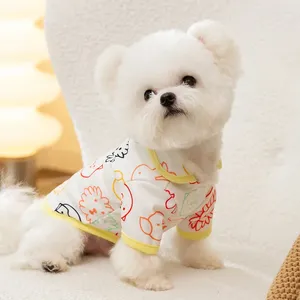 Dog Apparel Autumn And Winter Pet Clothes Colorful Cartoon Pattern Shirt Small Medium-sized Fashion Cardigan Chihuahua Yorkshire