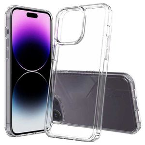 Para iPhone 15 Pro Max Hard Clear Phone Case Hybrid Hard PC e Soft TPU Frame transparente Tampa de proteção à prova de choque de armadura Compatível 11 12 13 14 Promax XR 6 7 8Plus