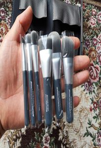 Märke SE 6PCS Mini Charcoal Deluxe Antibacterial Brush Set 7st Borstes For Face Lip Powder Foundation Eyeshadow Makeup Cosmet2244296