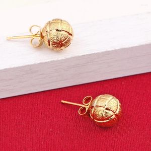 Brincos de garanhão Bola de bastalto de cor dourada para jóias femininas descobertas de brinco de estilo simples