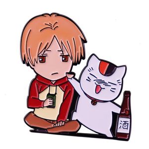 Natsume Yuujinchou Anime Broche de amigos Takashi Maneki neko nyanko Sensei Madara esmalte jóias