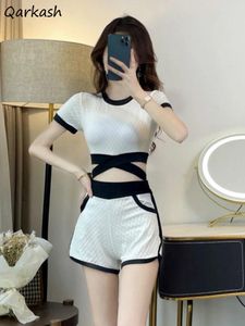 Women's Swimwear Bikini Sets Women Bandage Gentle Patchwork Beach Teens Young Sexy Cute Retro Ulzzang Slender Prevalent Summer