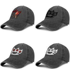 Five Finger Death Punch White Logo 5FDP Męskie i kobiety Trucker Denim Cap