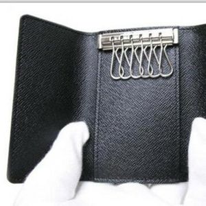 DAMIER key hold large capacity LEATHER LOOU men's women's chain Wallets Blanded good Quality Genuine Leather 6 Keys Wallet 236r