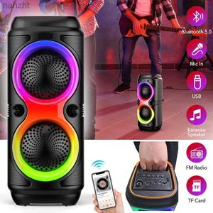 Portable Speakers Cell Phone Speakers TWS wireless portable FM Bluetooth 5.0 color party light speaker subwoofer system outdoor karaoke speaker WX