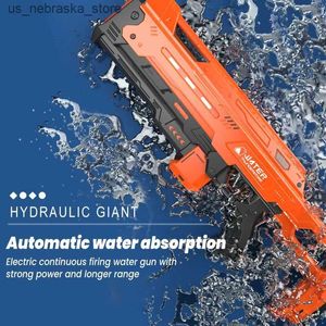Sand Play Water Fun 2024 electric continuous fire water gun toy automatic suction beach spray childrens large Q240408
