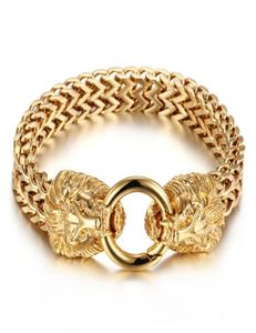 Mens Mens Mens Fashion Bangles Bracelets Bracelets Skeletonlion Shape Silvergold Color Bangles for Men Punk Vintage Bracelet2614088