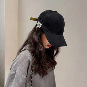 Bollmössor Ny koreansk baseballmössa mjuk topp solid färg mode sommarsol visorer mössa flickor avslappnade snapback hatt kvinnor män hiphop hattar d240507