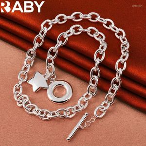 Catene Urbaby 925 Sterling Silver Star Ot Buckle Chain Necklace for Women Men Fashion Charm Wedding Engagement Gioielli Regali di gioielli