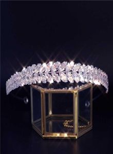 Tiaras New Luxury Baroque Rhinestone Bridal Crown Tiaras 지르콘 크리스탈 Diadem Tiaras 신부 머리띠 웨딩 헤어 액세서리 gif3052087