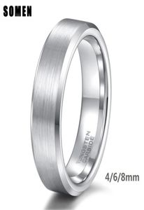 Somen Ring Männer Silber Farbe 6mm Wolfring Ring gebürstet klassische Eheringe männliche Verlobungsringe Männer Party Schmuck Bague Homme CX1787894