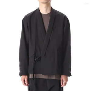 Kurtka męska luźna ciemna prosta wiosna kimono i jesienne krótkie trend młodzieżowy
