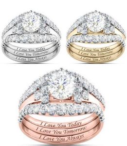 Yunjin New Diamond Threepiece Ring Set Popular Lady Engagement Hand Jewelry9436945