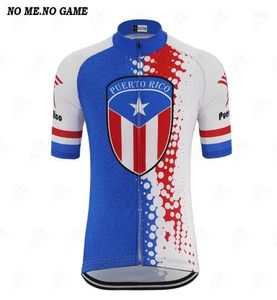 Vintage Porto Rico Country Team Cycling Jersey Men039S Manga curta Blue Red Road Rouse Roupas Mtb Bike Jersey15897707
