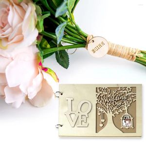 Вечеринка поставляет дерево Heart Hollow Wedding Guest Book Объединение гостевой книги Название знака Decor Decor 20 страниц цвета внутри