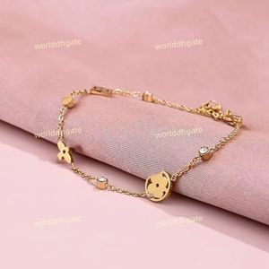 Bransoletka łańcucha linków Uxury Four-Leaf Cleef Clover Clover Women Fashion 18K Złote Bracelet Biżuteria