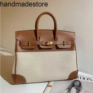 Women's Handbag Bag Platinum 2024 Autumn and Winter High-end Cloth with Gold Brown Bag Bag One Shoulder Bag Handmade Genuine Leather