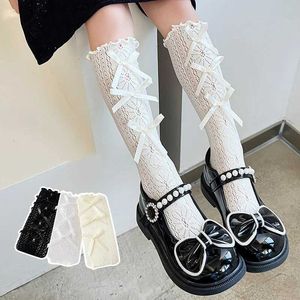 Calzini per bambini baby sottile lolita jk calzini in pizzo bowknot calze ragazze ragazze lunghe sciole uniformi principessa calzini per bambini calze alzate per bambini in ginocchio