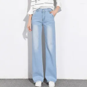 Women's Jeans 2024 Women's Wide Leg Ladys Fashion Full Length Big Straight Trousers Boot Cut Flares Denim Pants
