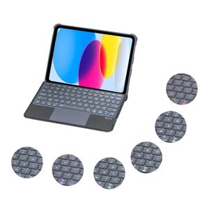 Case di tablet PC Borse Nuovo tipo di tastiera di aspirazione magnetica wireless Bluetooth Custodia per iPad 10.2 10.5 10.9 Pro 11 con colore di retroilluminazione D Otiaj