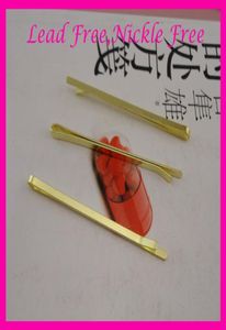 50st 30mm70cm 275quot Golden Plain Flat Metal Bobby Pins at Nickle and Lead Metal Hair Barrettes Pins Slides2916212