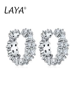 Laya 925 sterling silver manschett örhängen för kvinnor som lyser zirkon mini brincos enkel design original moderna smycken 2022 trend7406341