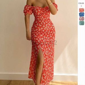 Lässige Kleider Designer -Kleider Sommer Frauenbeutel Hüfte Split One Line Hals Elegante würzige Mädchenkleider Kleidung für Frauen Plus Size Kleider