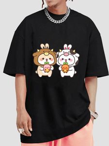 Camas femininas Camisetas de desenho animado Casal de impressão gráfica Tee masculina T-shirts da moda Casual Casual Casual Camiseta confortável Camiseta macia