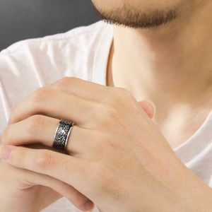 Pierścionki ślubne Skyrim męskie pierścionki ze stali nierdzewnej Vintage Celtics Irish Węmień życia Amulet Pierścień palców