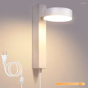 Lampada a muro Lucess Dimmabile LED LED Plug-in Luce Djustable 360 ° MODERNO CON STUSCE PROPPIO PER CAMERA DA CAMERA SALO