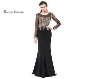 2019 Sexy Mermaid Black Appliques perline per perle da ballo abito da sera formale con cerniera satinata LX3574269223