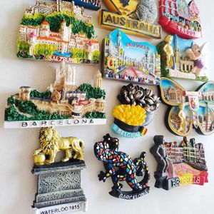 3pcsfridge magnets world tourism souvenir spagna belgium australia frigo magnete resina artigianato decorazione magneti per i regali del frigorifero