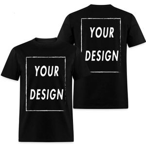 100% Baumwoll -Custom -T -Shirt Machen Sie Ihren Designtext EU Größe für Männer und Frauen vorne Rücken beider Seite personalisiert T -Shirt 240418