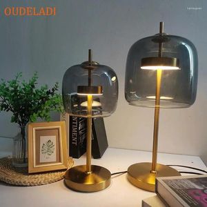 Bordslampor modern ledd skrivbord enkel glas lampa guld lyx nordisk heminredning vardagsrum sovrummet ljus