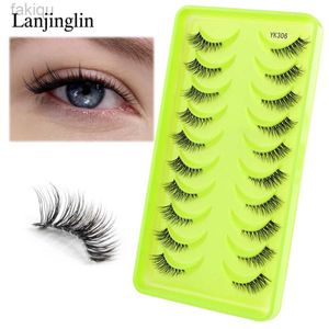 False Eyelashes Fake eyelashes 3/10 pairs half eyelashes cat eyes natural long Wispy 3D mink eyelashes reusable makeup tool fake eyelashes maquilaje C lios d240508