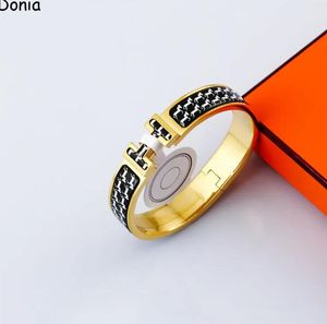 Donia Biżuteria luksusowa bolenia Kobieta europejska moda klasyczny Enamel wzór bransoletki man list Titanium Steel Bransoletka Designer Prezent