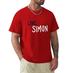 T-shirts masculina Love Simon-Retro Retro Summer Roupas Mens T-Shirtl2405