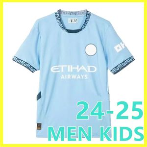 24 25 Jerseys de futebol de Haaland Foden de Bruyne Phillips Mans Cidades Grealish Ferran Mahrez Bernardo Joao Cancello Z Rodrigo Camisa de futebol masculina Kit Kit Uniforms 2025