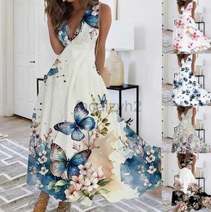 Casual Dresses Designer Dress Women's Summer New V-Neck High midje ärmlös tryckt sexig tank top klänning plus storlek klänningar