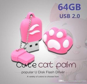 HK Cat Paw Form USB 20 Flash Drive Neuheit Pendrive Memory Stick Speicher 8G64G1922779