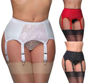 Sexig underkläder vintage hög midja strumpebälte mesh suspender 6 remmar för thong strumpa plus size sxxl4018270