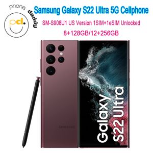Original Samsung Galaxy S22 Ultra 5G S908U1 Unlocked Phone 6.8" Octa Core 8GB+128GB 12GB+256GB Cellphone with S Pen