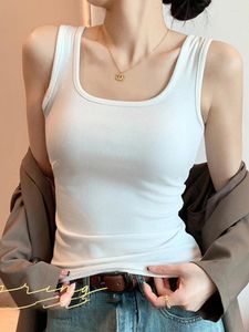 Женские танки летний танк-топ сексуальный u-reneck bottom Camis Solid Rooveless Vest для женщин