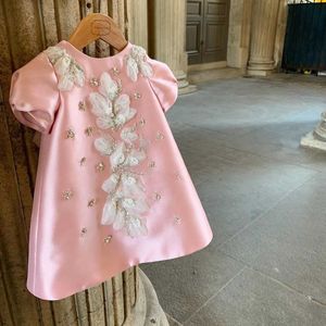 Sukienki chrzestne sukienki dla dzieci Kwiat księżniczki 1 rok urodziny Baby Girl Baptist Baptist Q240507