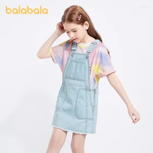 Vestidos de menina Balabala Kids Dress Summer Pure Cotton Fashion Suspender