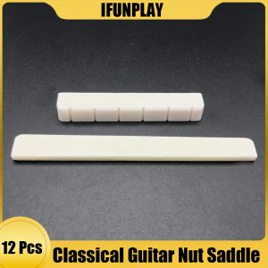 Accessori 6Pair 6 String Natural Bone Calssical Guitar Bridge Sella e Nut Classical Guitar Strumento