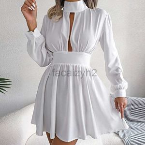 Vestidos casuais vestido designer vestido novo estilo feminino temperamento de cor sólida cor de manga longa com mangas longas, comutora elegante vestido curto de verão plus size vestidos