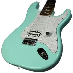 Gitar 2023 YENİ !!! Yüksek kaliteli sörf yeşil renk St Electric gitar, sağlam gövde, gül ağacı, buz beyazı pickguard, h pikaplar